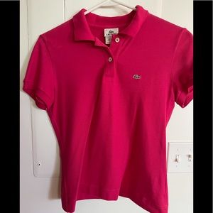 Lacoste pink short sleeve polo